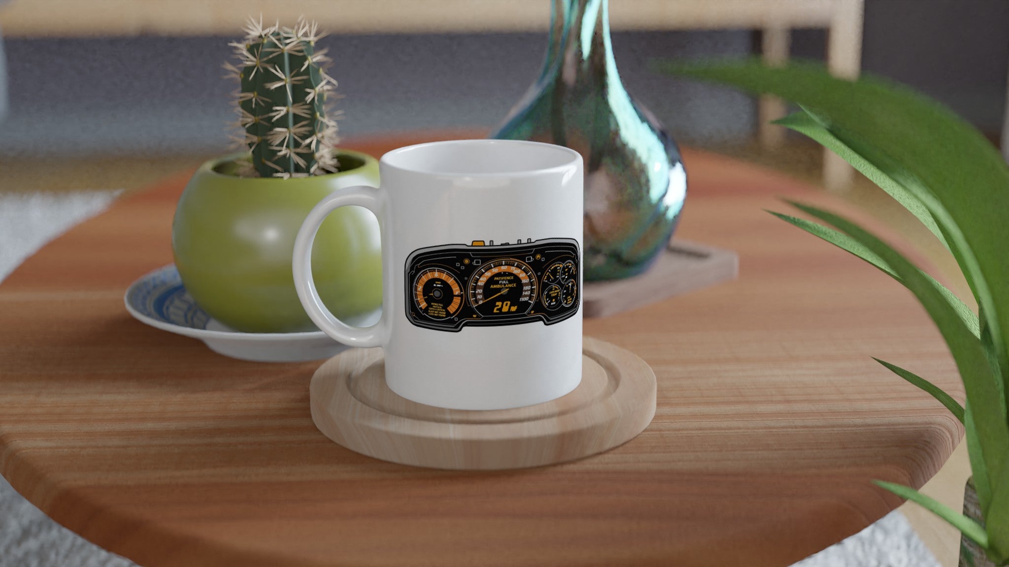 Paramedic Instrument Panel Spoof Coffee Tea Ceramic 11oz Mug — detail view | Wild Thread Co