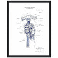 Builder Patent Drawing Hands Framed Print Wall Art Ready to Hang UK — Framed Art Print | Wild Thread Co UK
