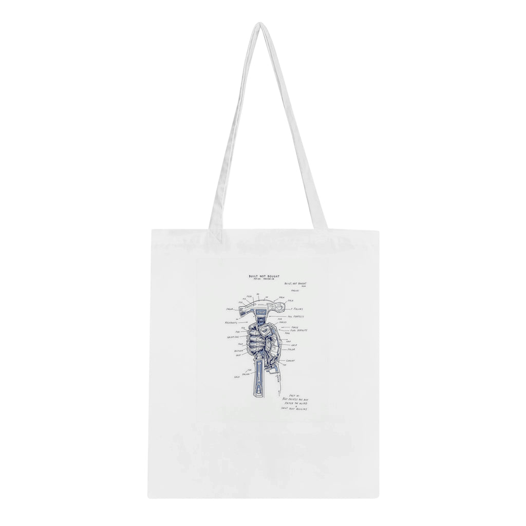 Builder Patent Drawing Hands Cotton Shopper UK — Tote Bag | Wild Thread Co UK
