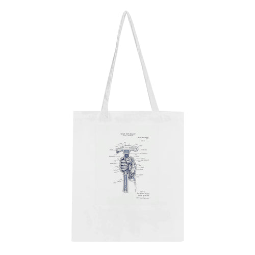 Builder Patent Drawing Hands Cotton Shopper UK — Tote Bag | Wild Thread Co UK