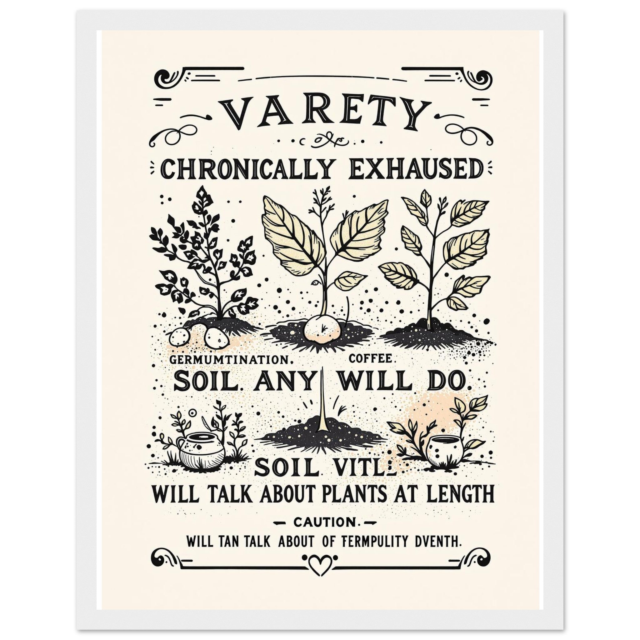 Gardener Seed Packet Spoof Framed Art Print — detail view | Wild Thread Co