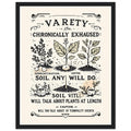 Gardener Seed Packet Spoof — Framed Art Print | Wild Thread Co UK
