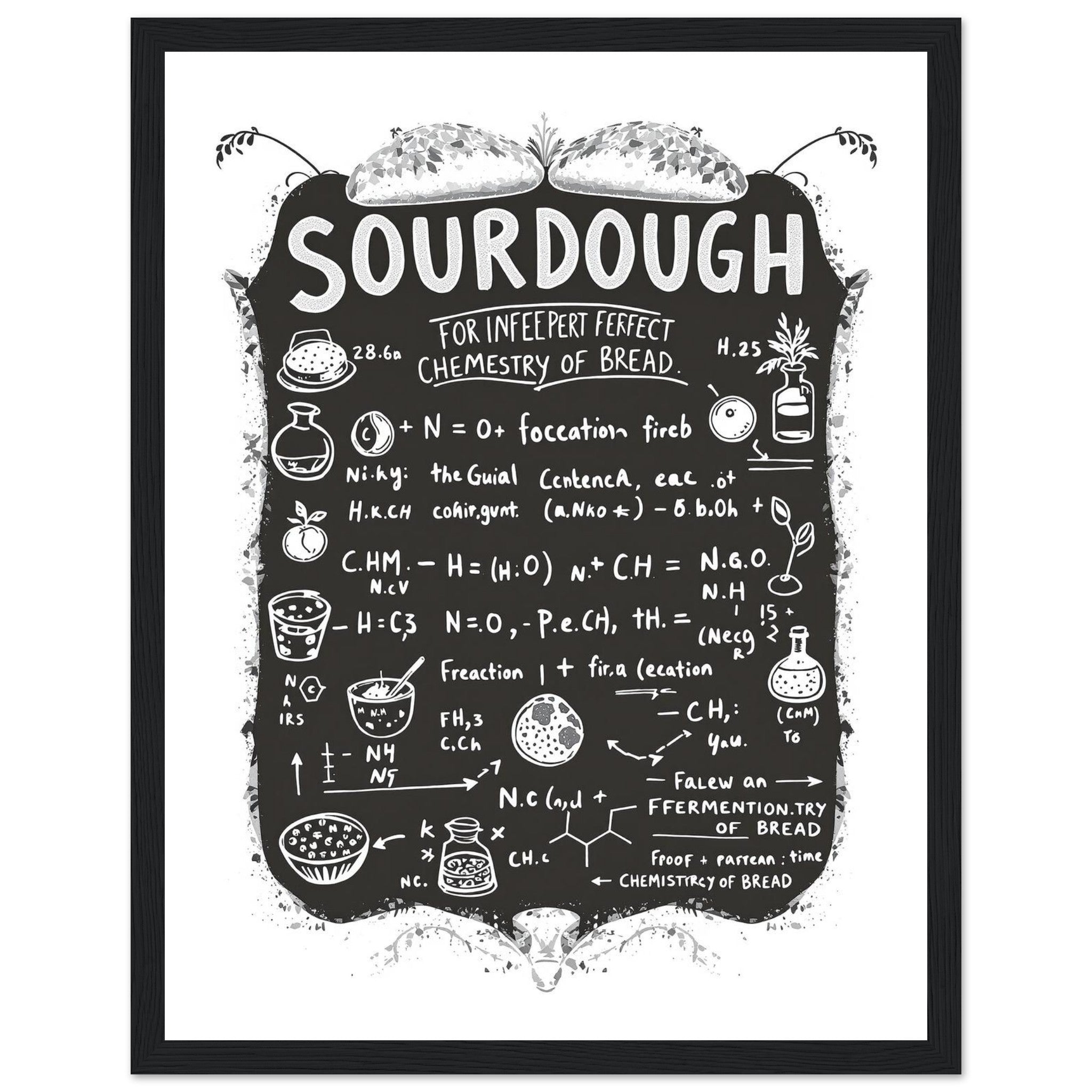 Baker Chemistry Blackboard Framed Print Wall Art Ready to Hang UK — Framed Art Print | Wild Thread Co UK