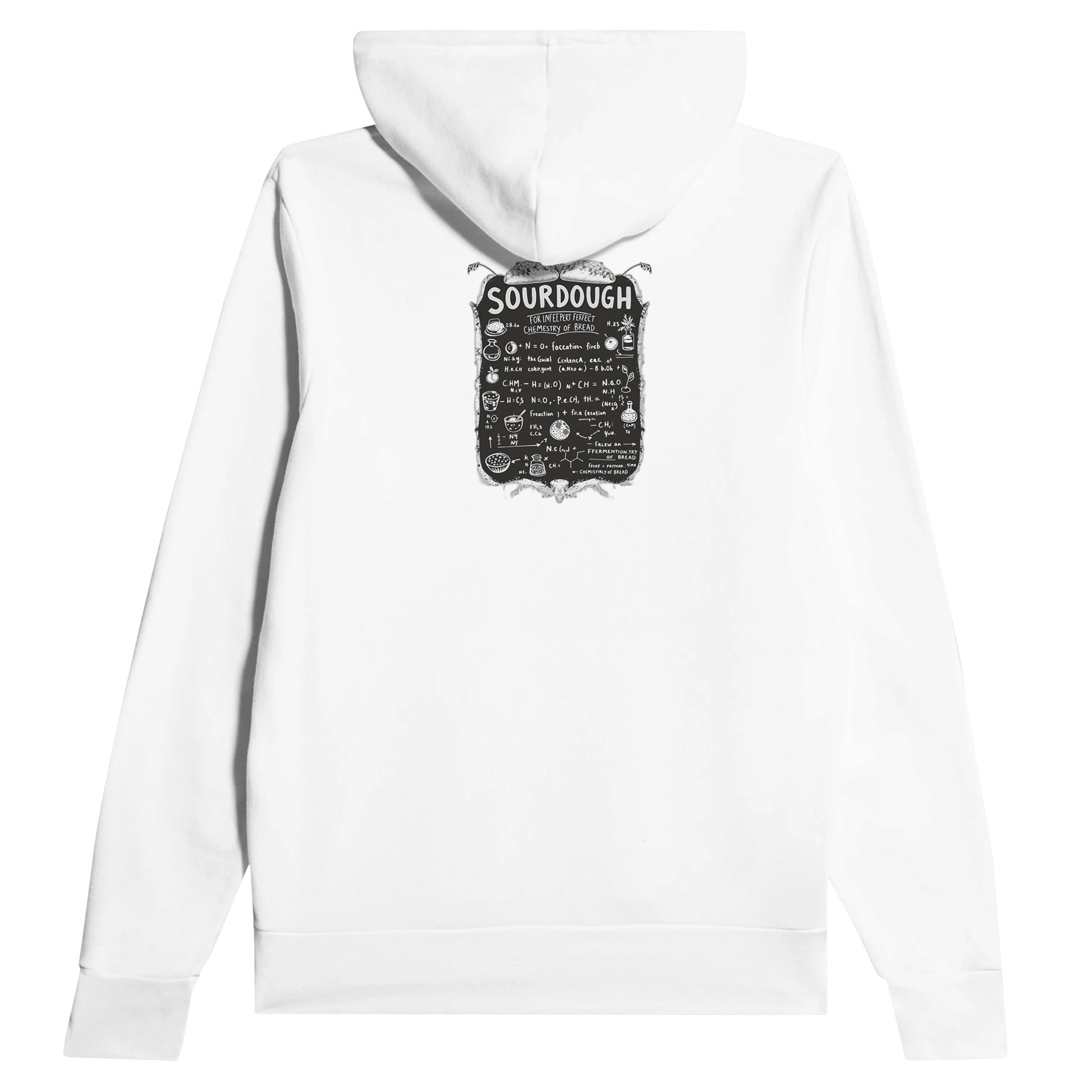 Baker Chemistry Blackboard Hoodie Pullover Unisex Cotton UK Hoodie — detail view | Wild Thread Co