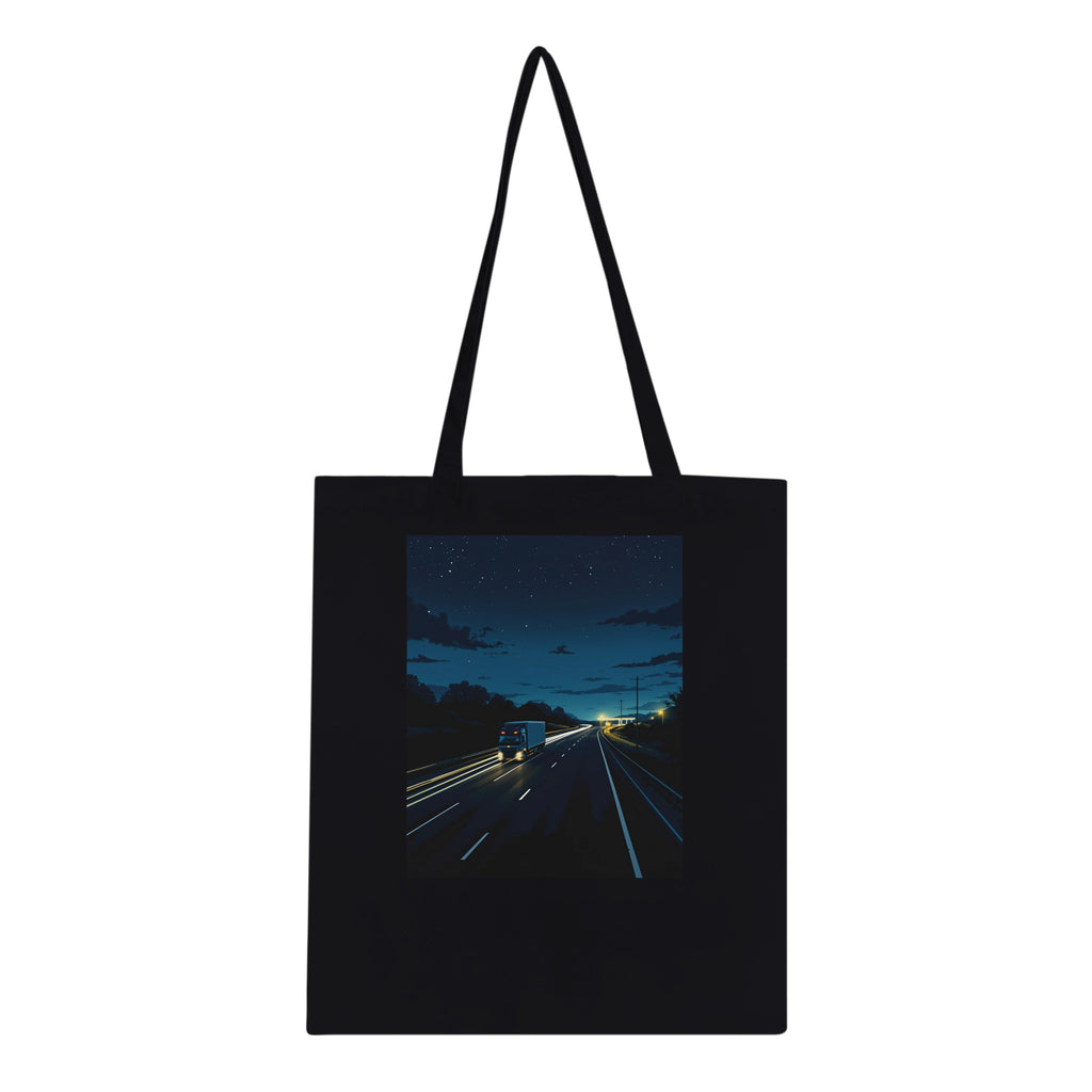 Lorry Driver Night Motorway Cotton Shopper UK Tote Bag UK Gift Tote Bag — detail view | Wild Thread Co