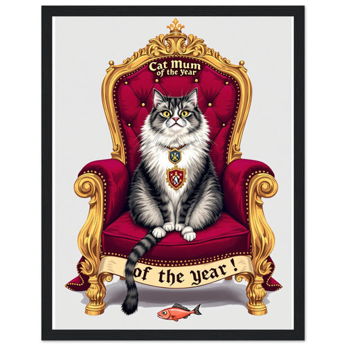 Cat Royal Portrait Spoof Framed Print Wall Art Ready to Hang UK — Framed Art Print | Wild Thread Co UK