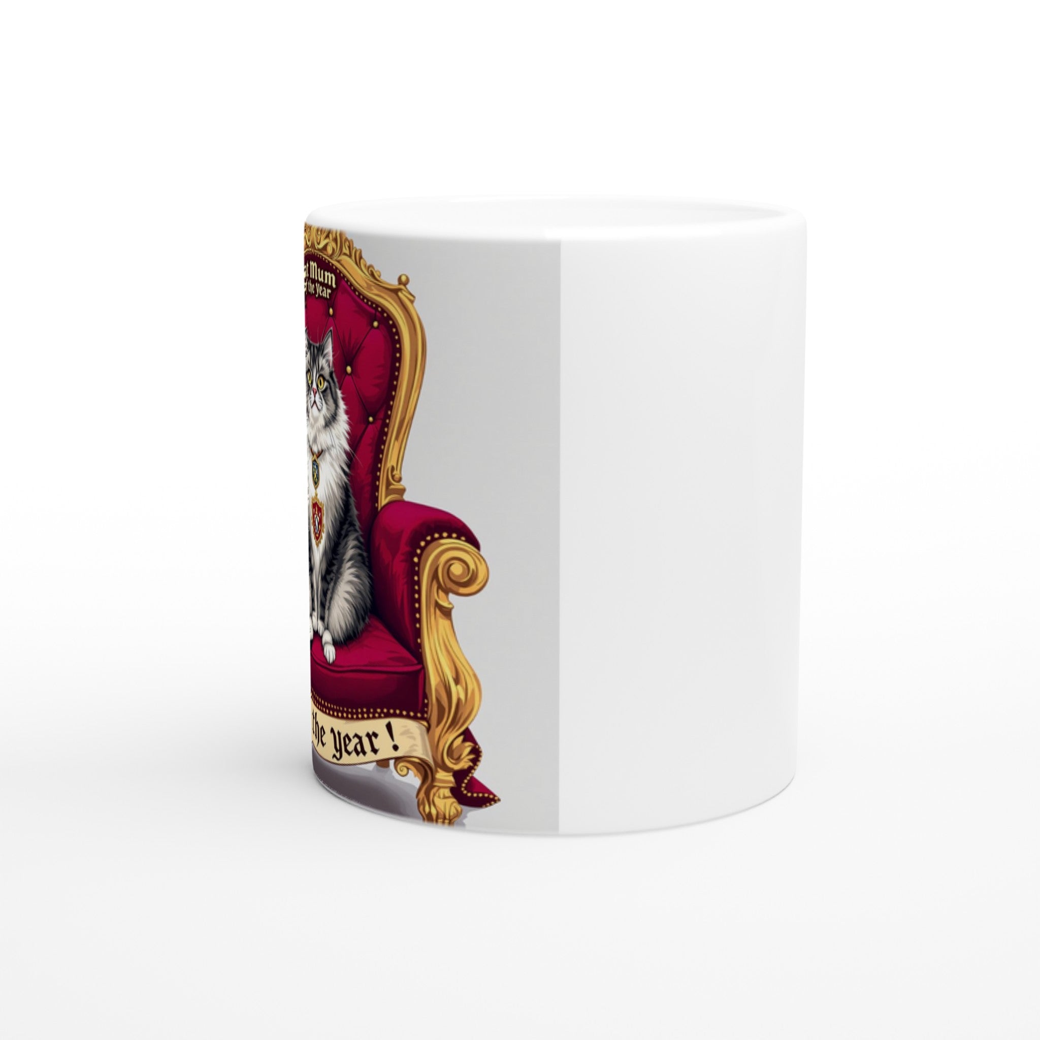 Cat Royal Portrait Spoof Coffee Tea Ceramic 11oz Mug UK Mug — detail view | Wild Thread Co