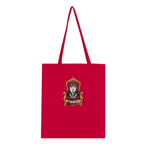 Cat Royal Portrait Spoof Cotton Shopper UK Tote Bag — detail view | Wild Thread Co
