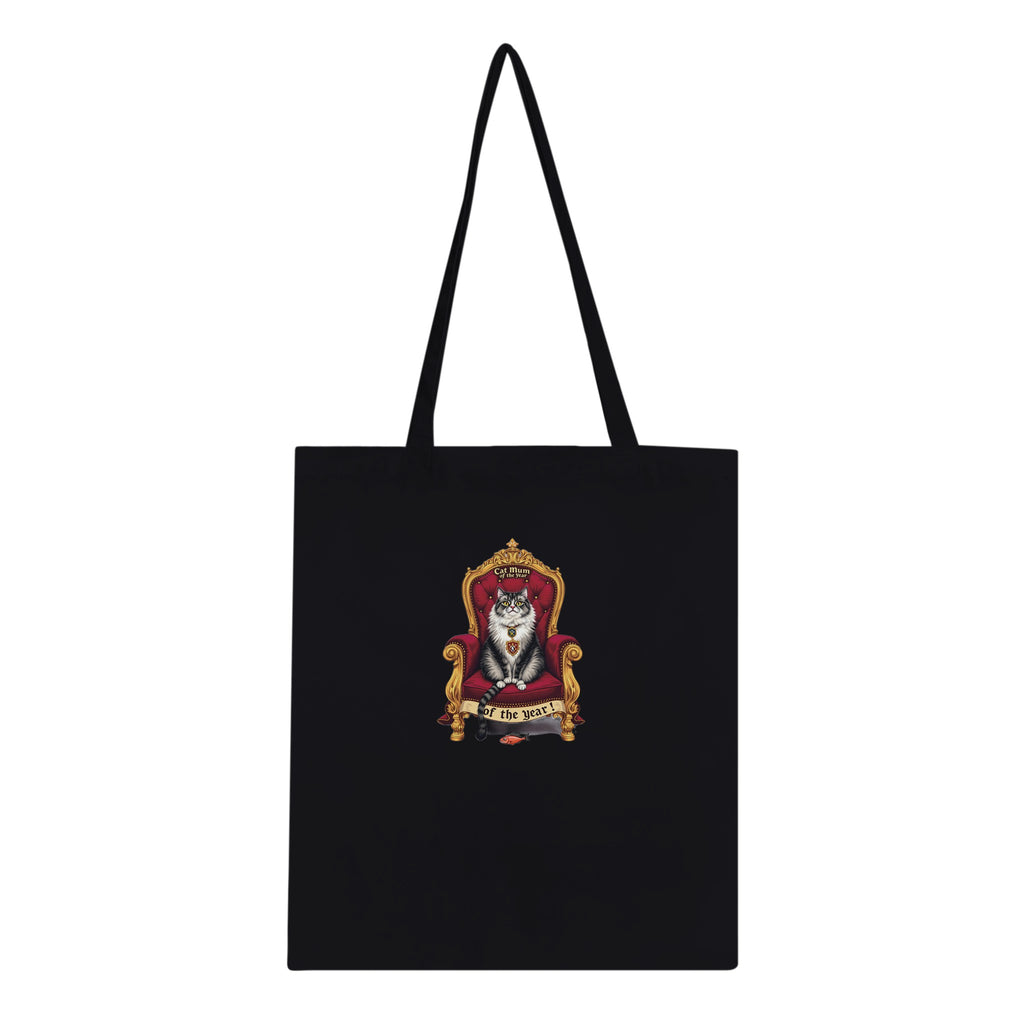 Cat Royal Portrait Spoof Cotton Shopper UK Tote Bag — detail view | Wild Thread Co