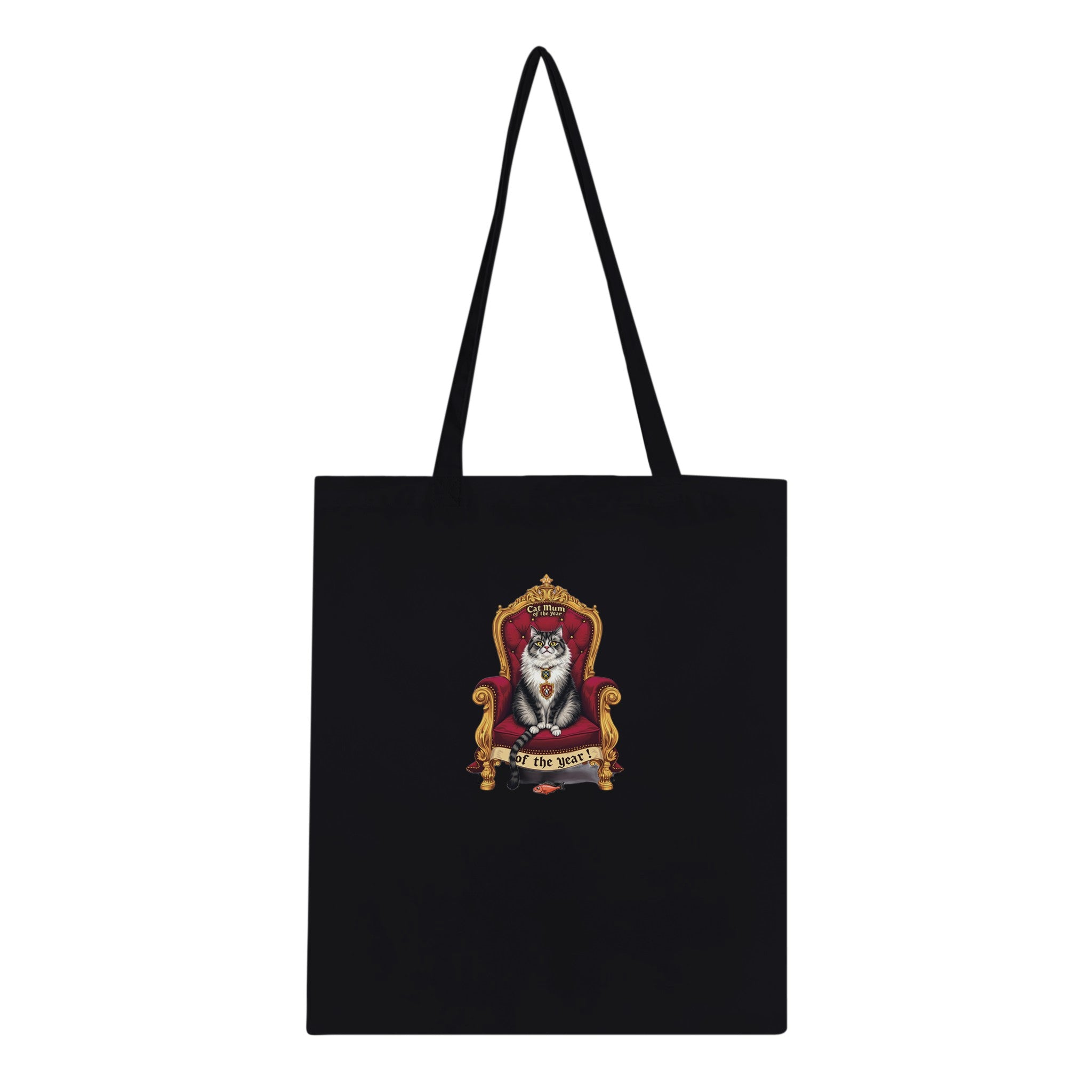 Cat Royal Portrait Spoof Cotton Shopper UK Tote Bag — detail view | Wild Thread Co