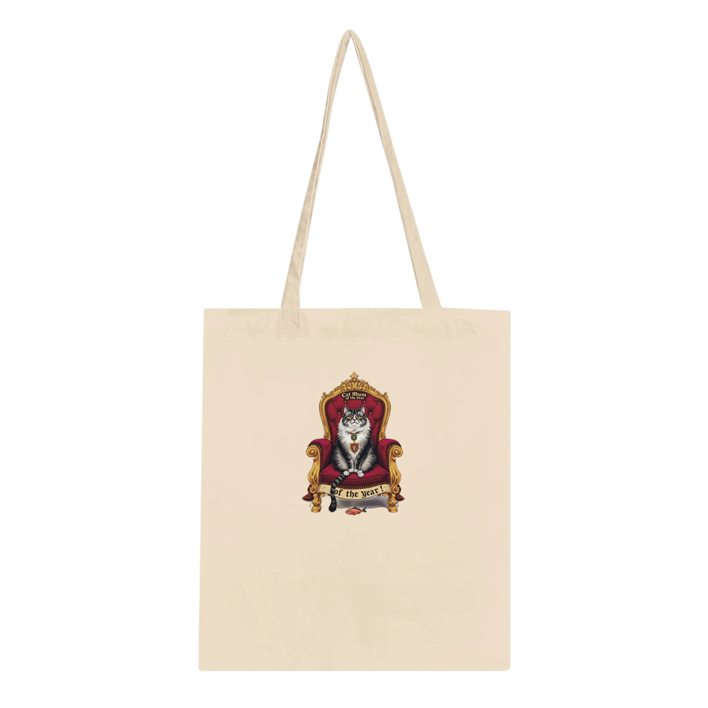 Cat Royal Portrait Spoof Cotton Shopper UK Tote Bag — detail view | Wild Thread Co