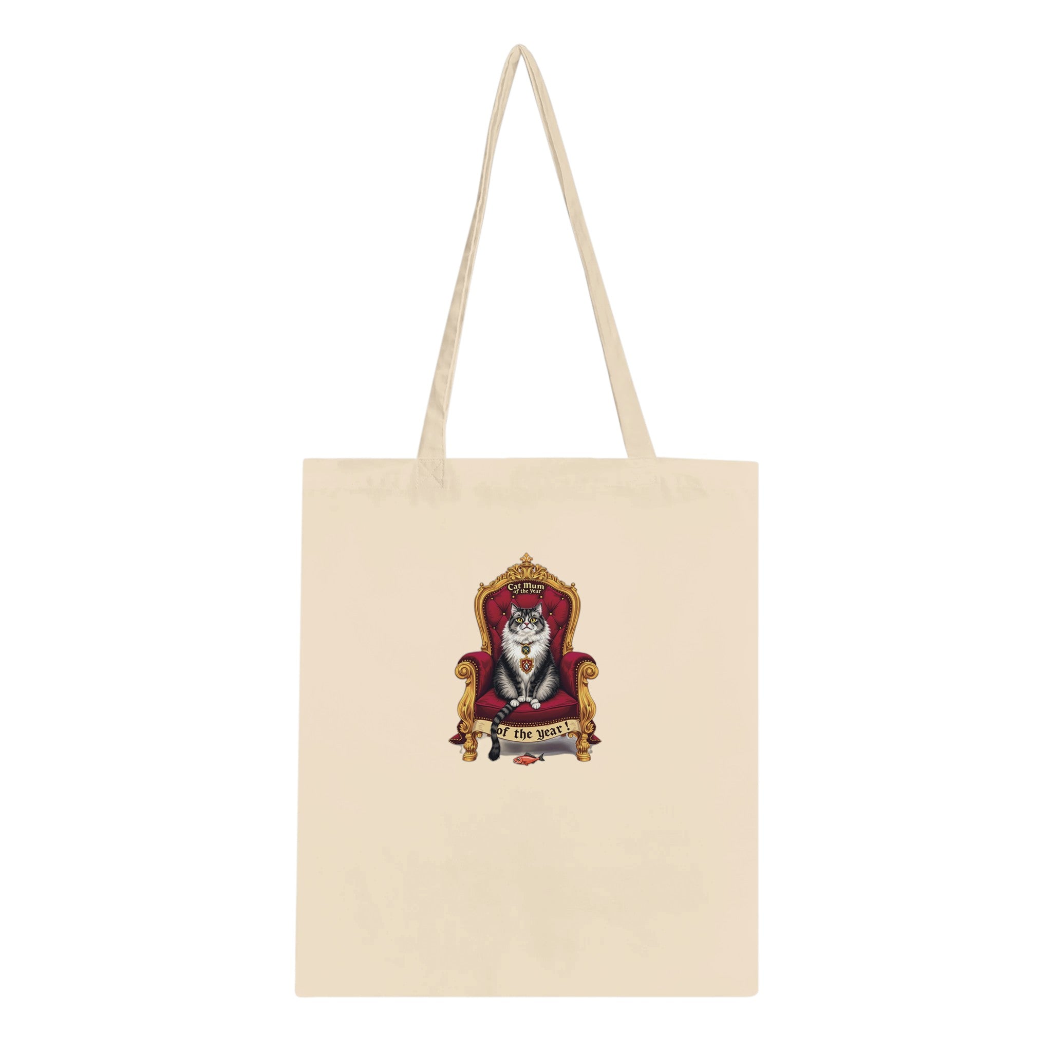 Cat Royal Portrait Spoof Cotton Shopper UK Tote Bag — detail view | Wild Thread Co