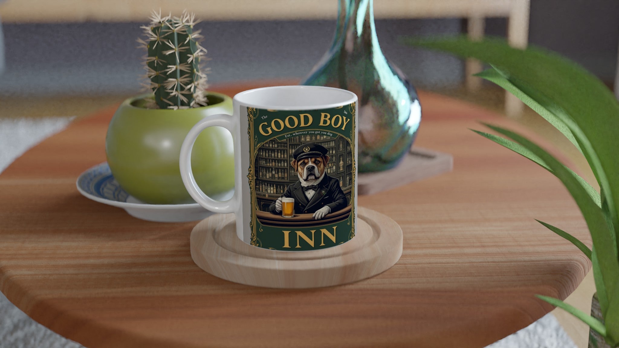Pub Sign Good Boy Inn Coffee Tea Ceramic 11oz Mug UK Mug — detail view | Wild Thread Co