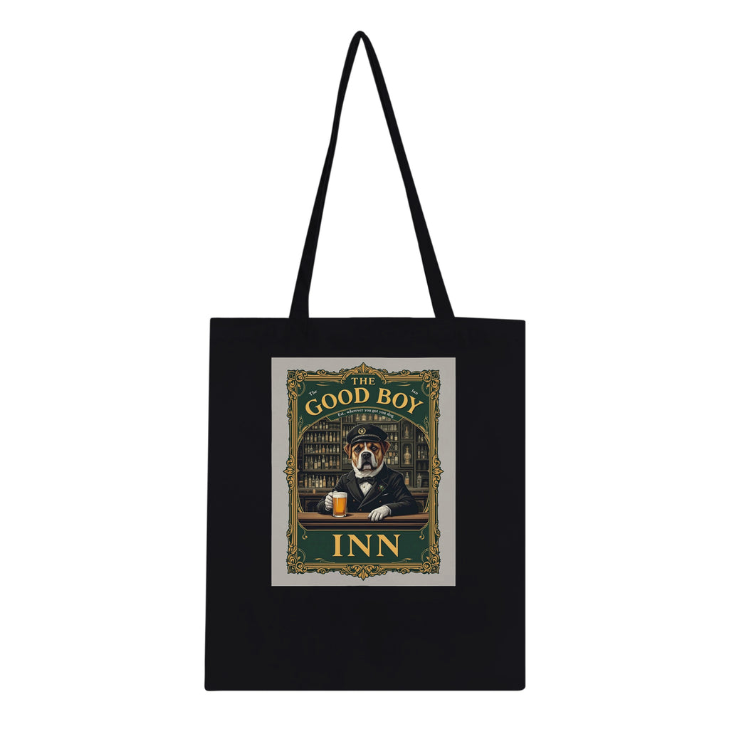 Pub Sign Good Boy Inn Cotton Shopper UK Tote Bag — detail view | Wild Thread Co