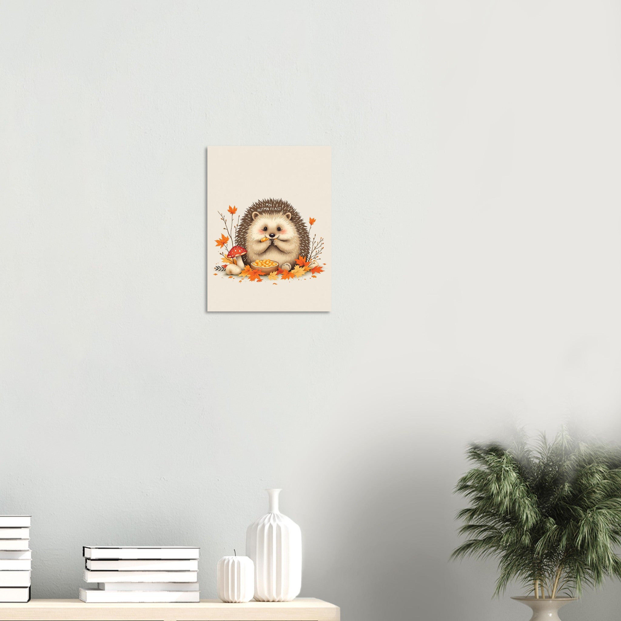 Hedgehog Autumn Feast A1 Art Wall Art UK Art UK Gift Art Print Poster Wall Art U Art Print — detail view | Wild Thread Co
