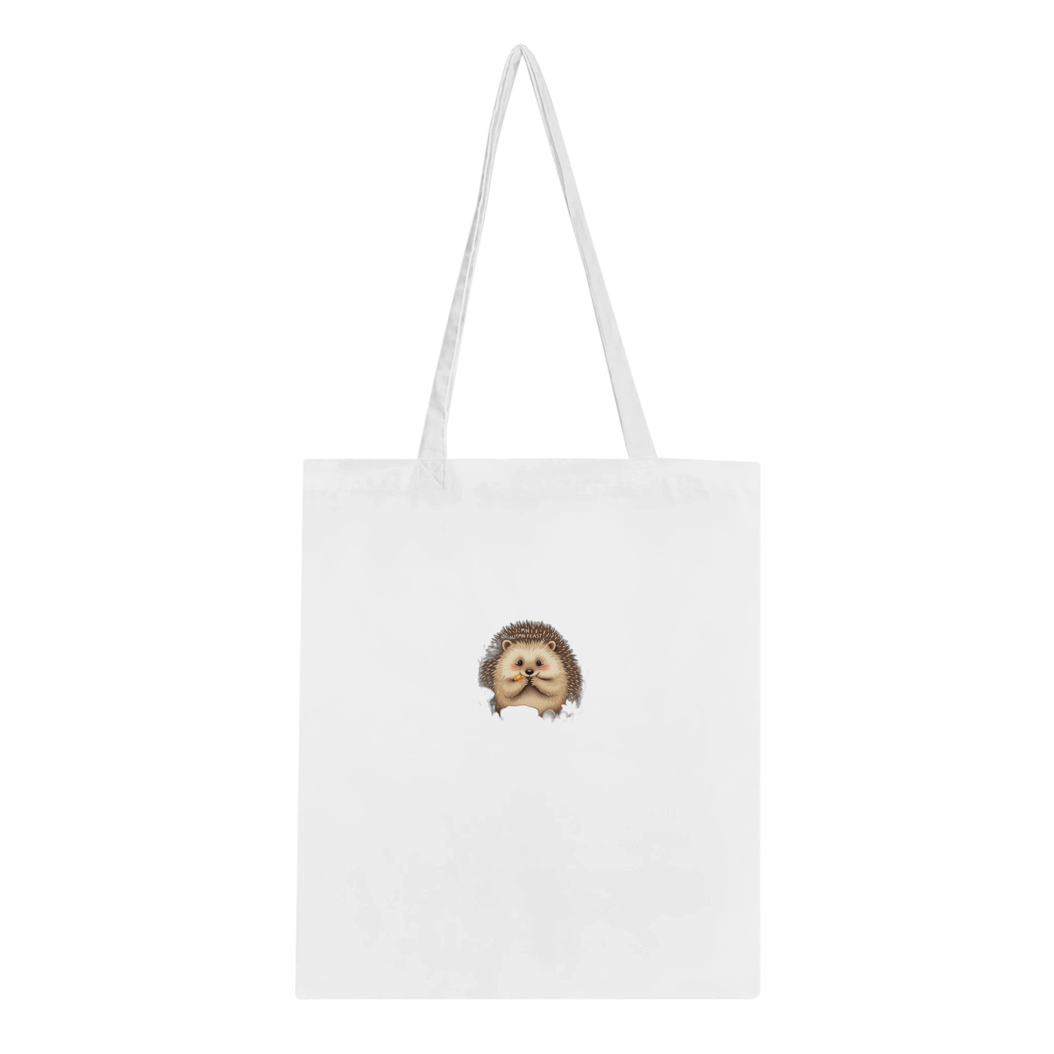 Hedgehog Autumn Feast Cotton Shopper UK Tote Bag UK Gift Tote Bag — detail view | Wild Thread Co