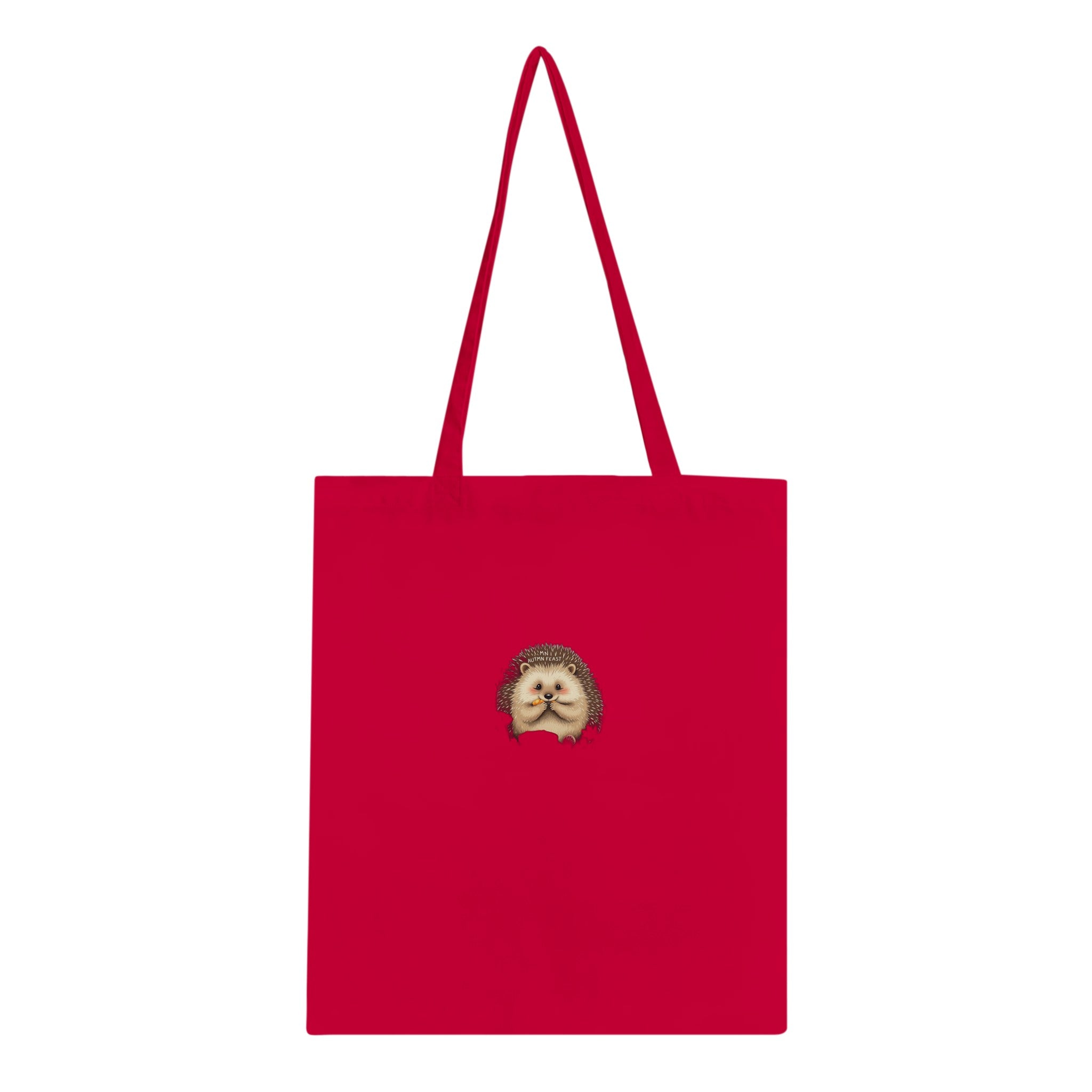 Hedgehog Autumn Feast Cotton Shopper UK Tote Bag UK Gift Tote Bag — detail view | Wild Thread Co