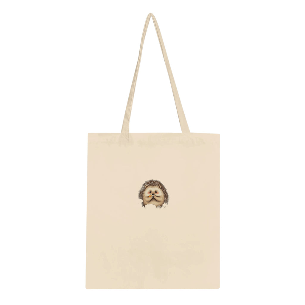 Hedgehog Autumn Feast Cotton Shopper UK Tote Bag UK Gift Tote Bag — detail view | Wild Thread Co