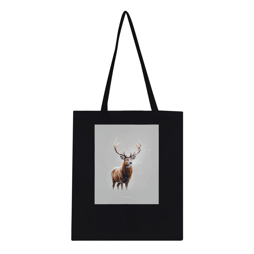 Red Deer Winter Stag Cotton Shopper UK Tote Bag — detail view | Wild Thread Co