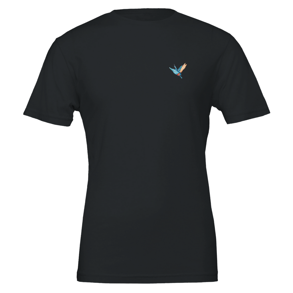 Kingfisher Electric Dive T-Shirt Unisex Cotton Tee UK T-Shirt — detail view | Wild Thread Co