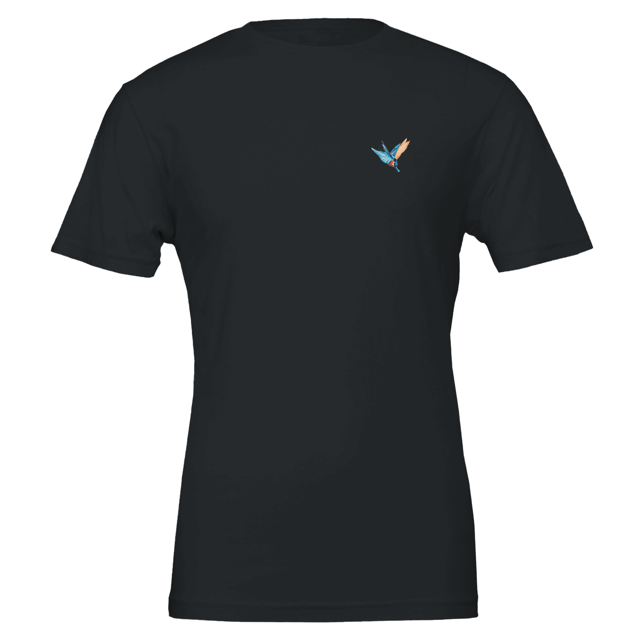 Kingfisher Electric Dive T-Shirt Unisex Cotton Tee UK T-Shirt — detail view | Wild Thread Co