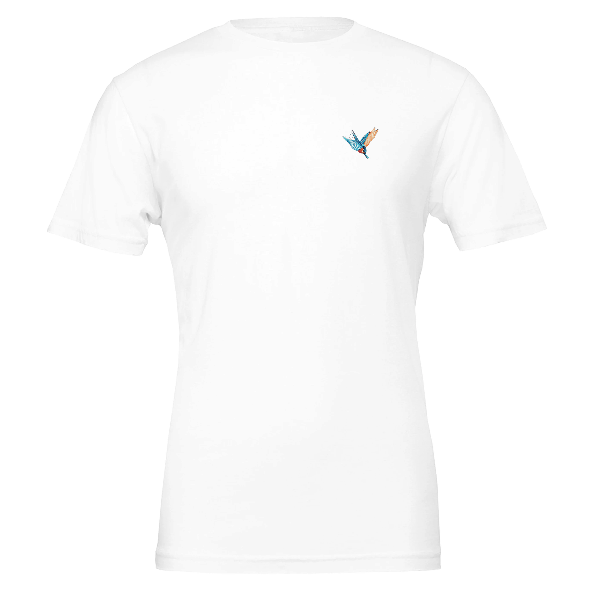Kingfisher Electric Dive T-Shirt Unisex Cotton Tee UK T-Shirt — detail view | Wild Thread Co