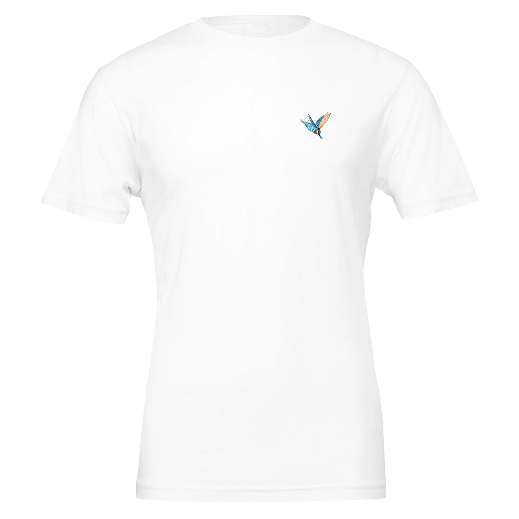 Kingfisher Electric Dive T-Shirt Unisex Cotton Tee UK T-Shirt — detail view | Wild Thread Co