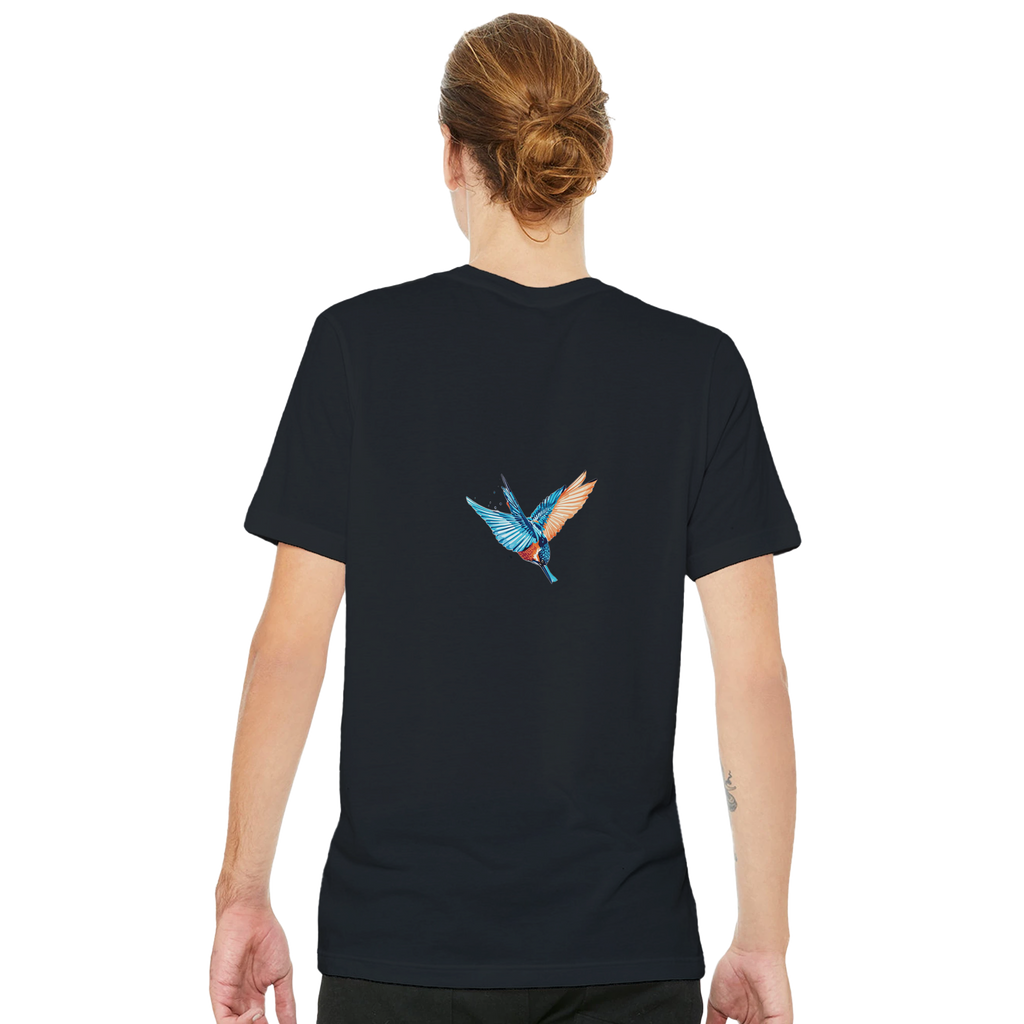 Kingfisher Electric Dive T-Shirt Unisex Cotton Tee UK T-Shirt — detail view | Wild Thread Co