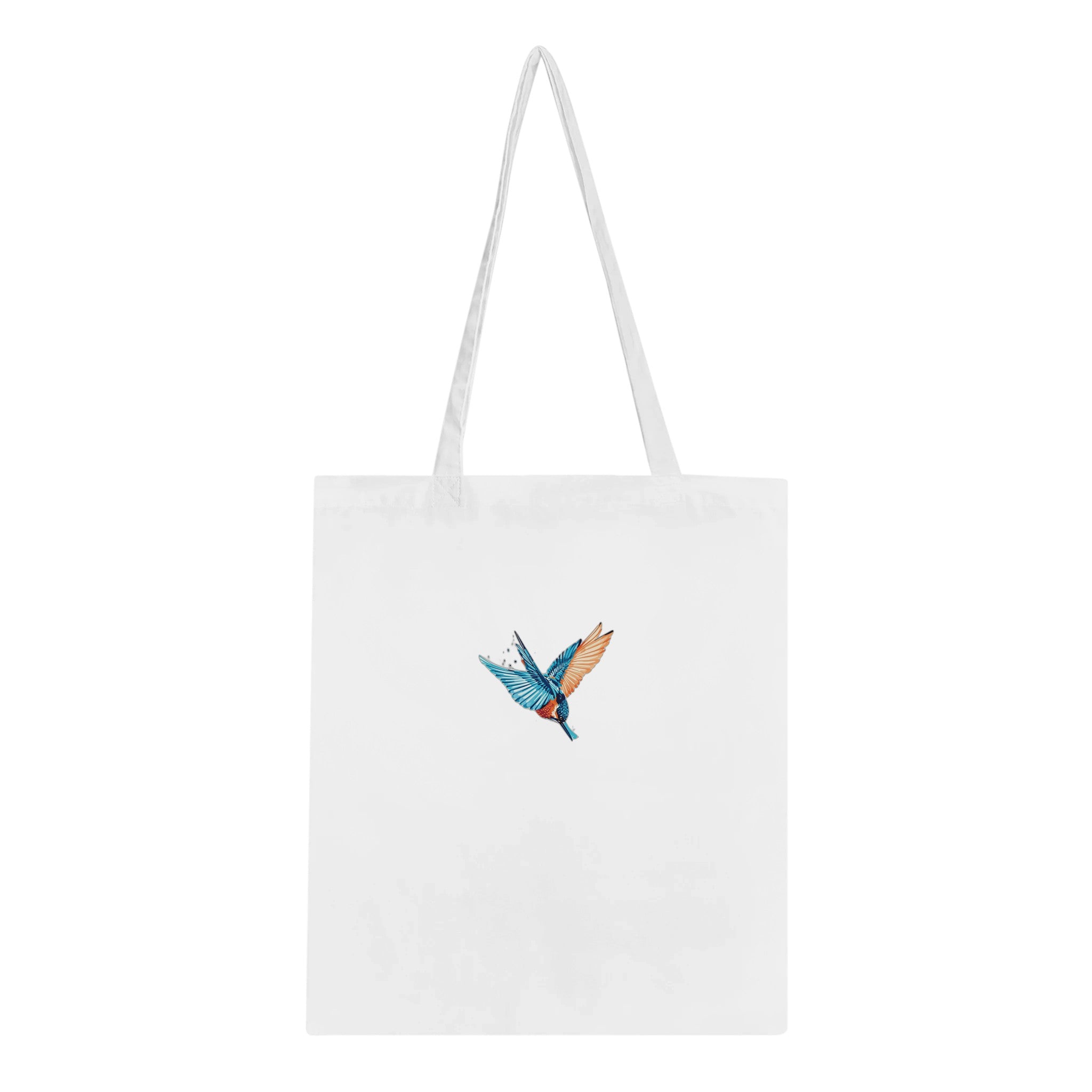 Kingfisher Electric Dive Cotton Shopper UK Tote Bag UK Gift Tote Bag — detail view | Wild Thread Co