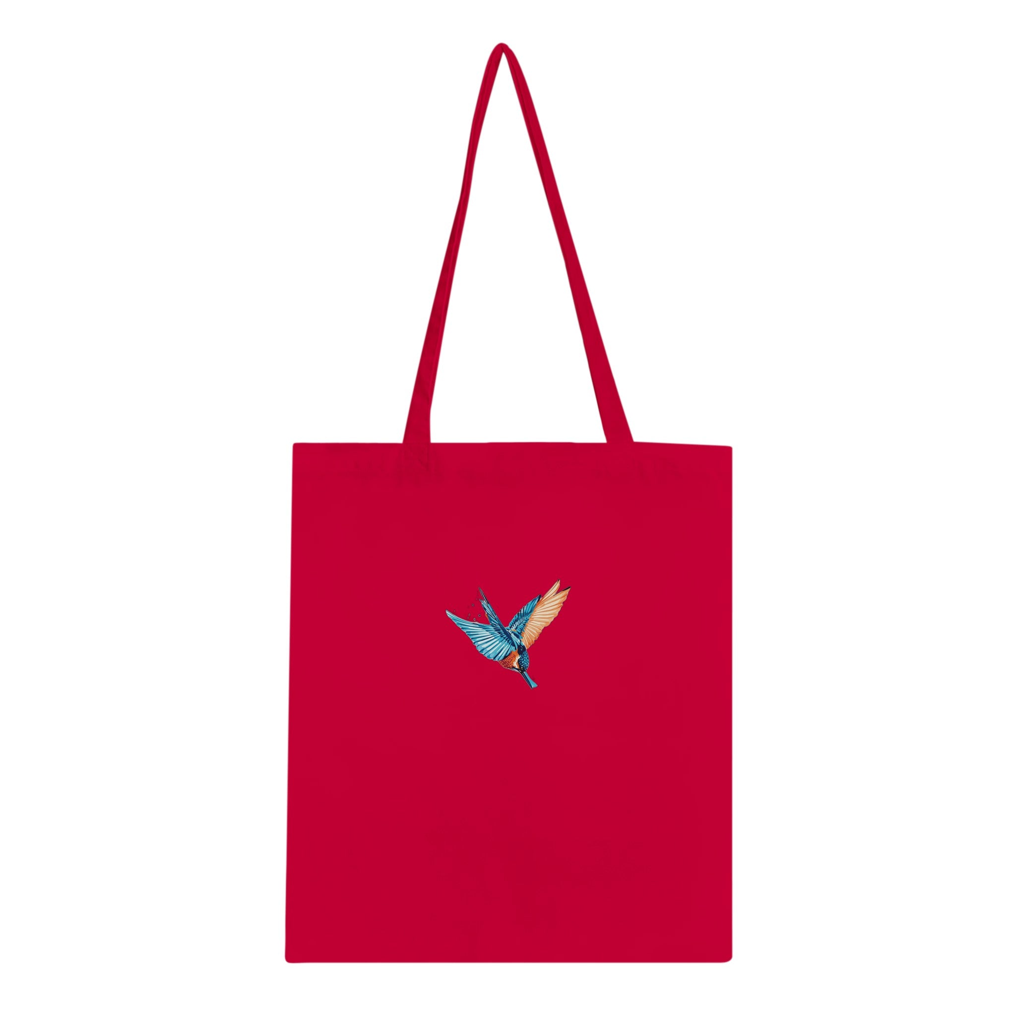 Kingfisher Electric Dive Cotton Shopper UK Tote Bag UK Gift Tote Bag — detail view | Wild Thread Co