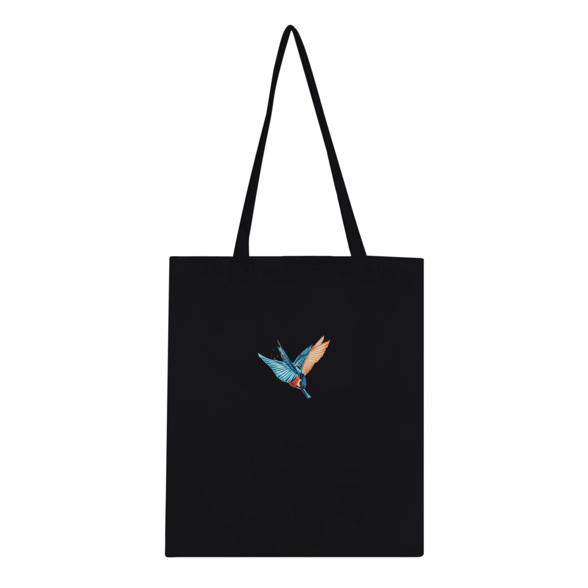 Kingfisher Electric Dive Cotton Shopper UK Tote Bag UK Gift Tote Bag — detail view | Wild Thread Co