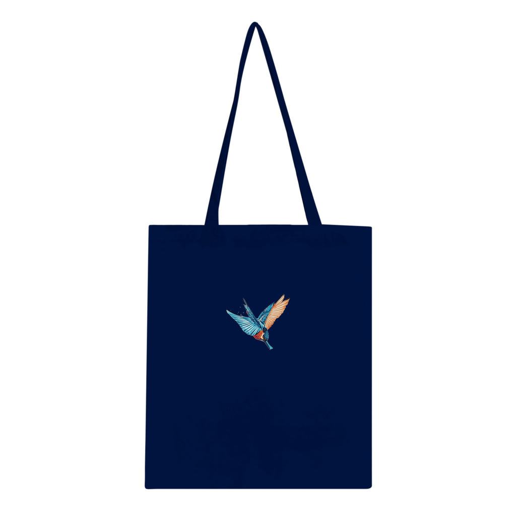 Kingfisher Electric Dive Cotton Shopper UK Tote Bag UK Gift Tote Bag — detail view | Wild Thread Co