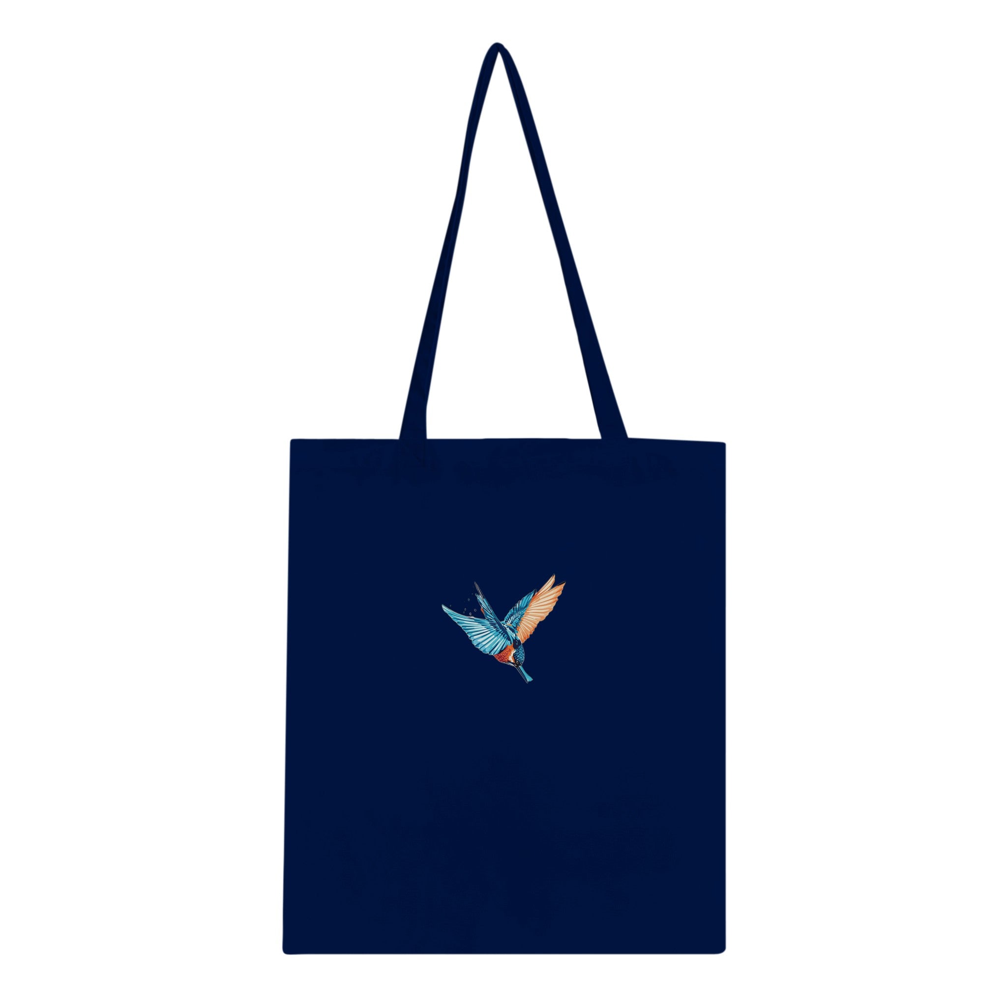 Kingfisher Electric Dive Cotton Shopper UK Tote Bag UK Gift Tote Bag — detail view | Wild Thread Co