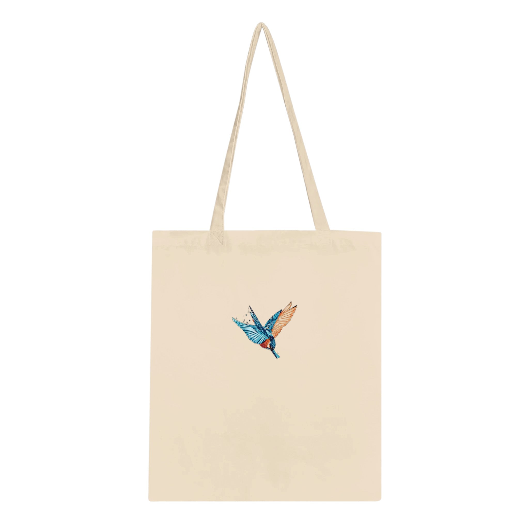 Kingfisher Electric Dive Cotton Shopper UK Tote Bag UK Gift Tote Bag — detail view | Wild Thread Co