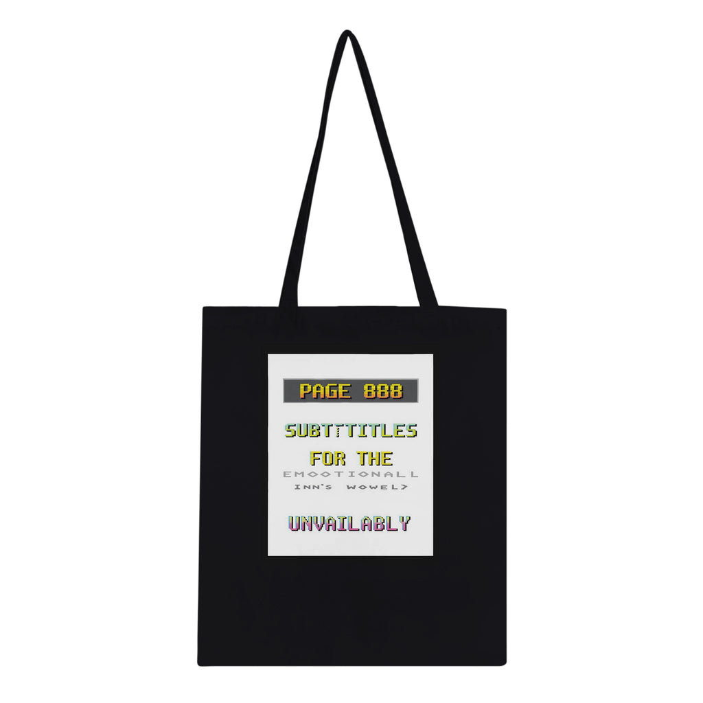 Ceefax Teletext Nostalgia Tote Bag Cotton Shopper UK Tote Bag — detail view | Wild Thread Co