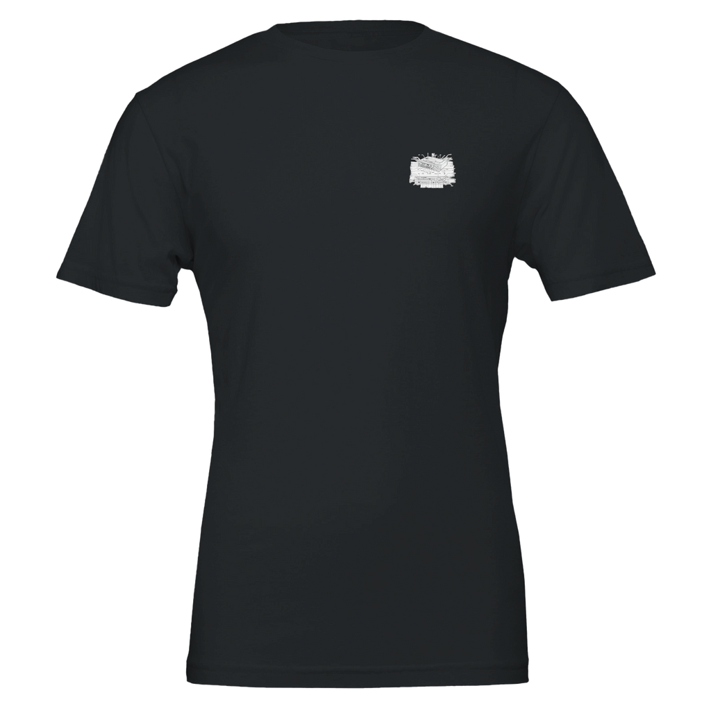 Minidisc Player Technical Illustration T-Shirt Unisex Cotton Tee UK T-Shirt — detail view | Wild Thread Co