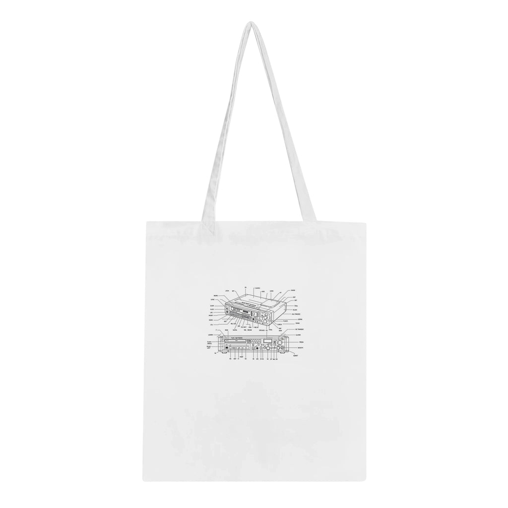 Minidisc Player Technical Illustration Cotton Shopper UK — Tote Bag | Wild Thread Co UK