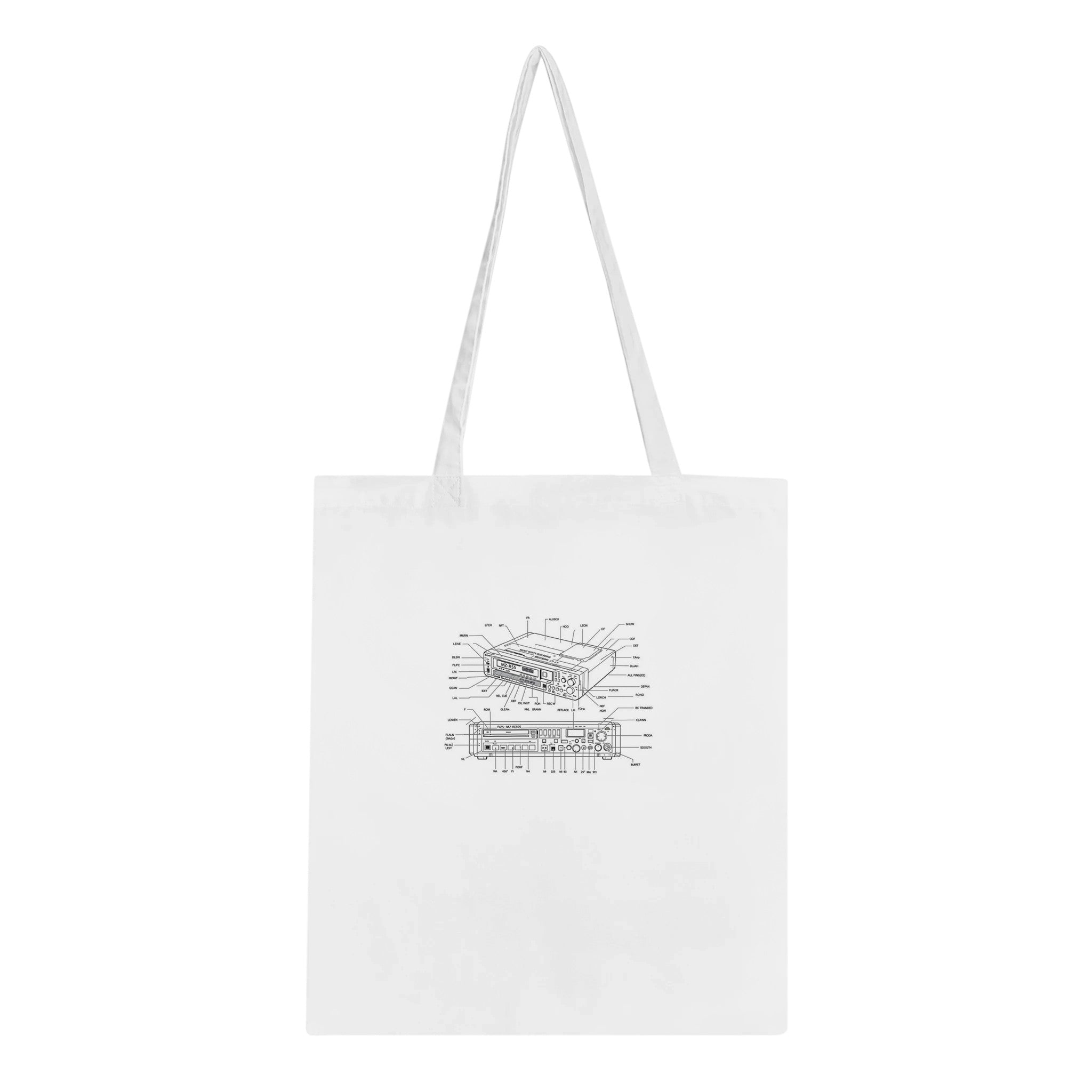 Minidisc Player Technical Illustration Cotton Shopper UK — Tote Bag | Wild Thread Co UK