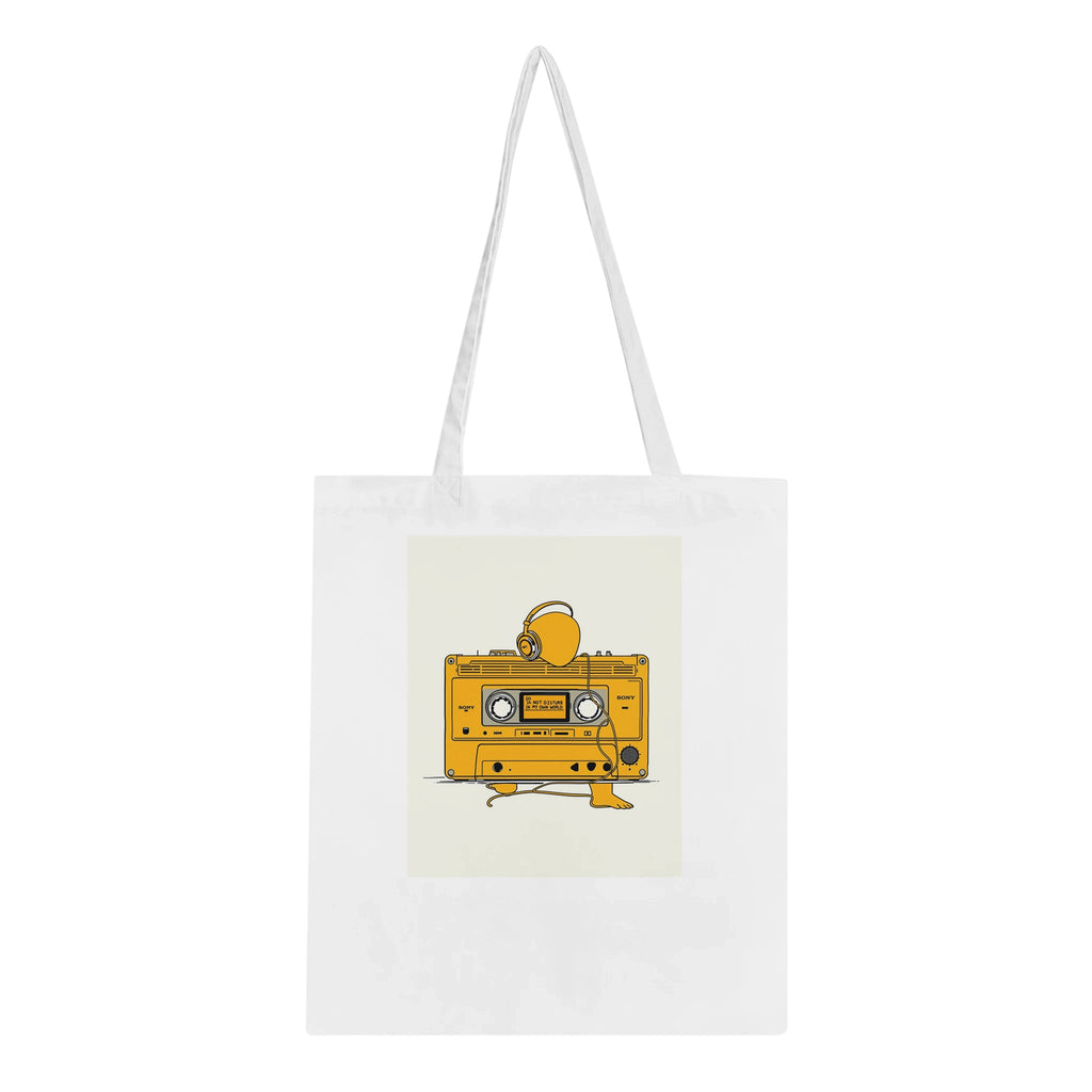 Walkman Introvert Cable Figure Cotton Shopper UK — Tote Bag | Wild Thread Co UK