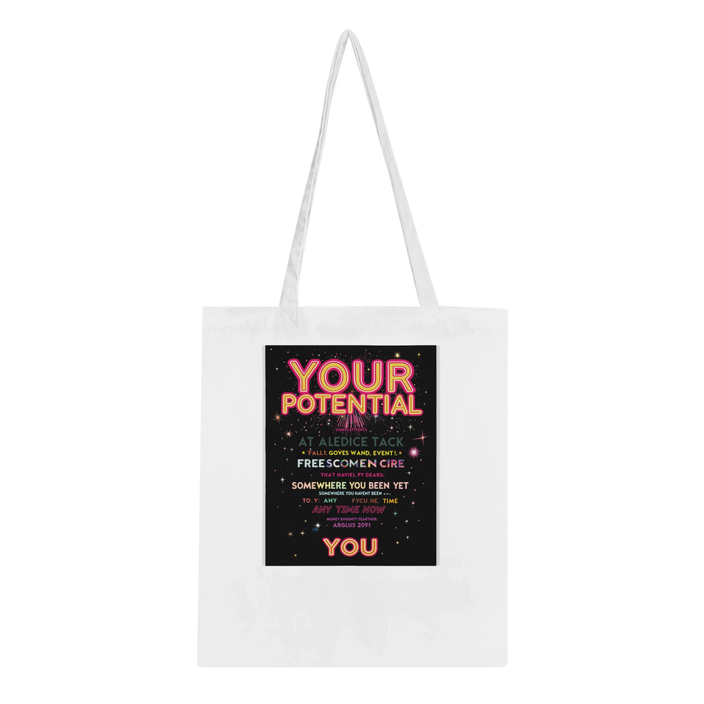 Rave Flyer Motivation Tote Bag Cotton Shopper UK Tote Bag — detail view | Wild Thread Co