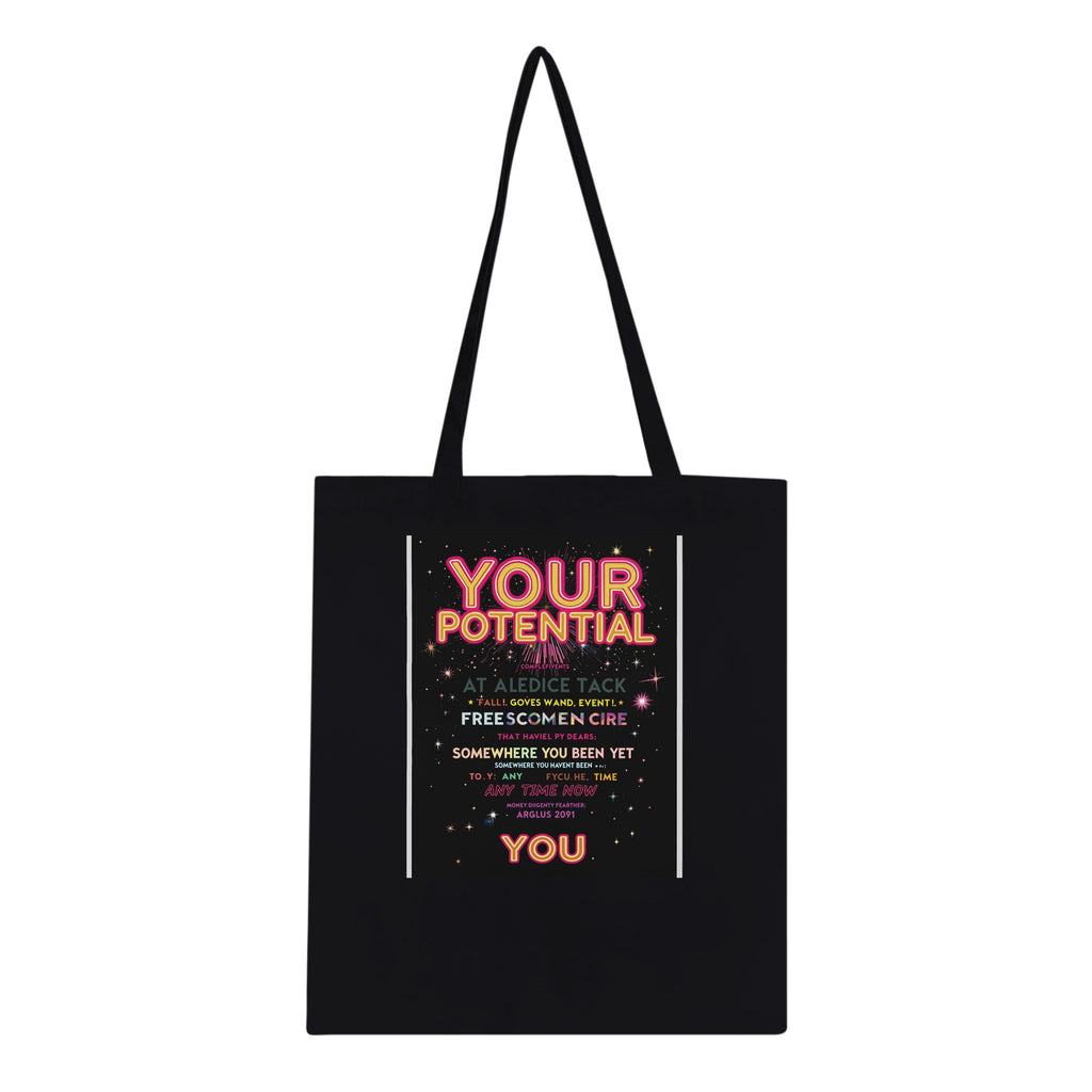 Rave Flyer Motivation Tote Bag Cotton Shopper UK Tote Bag — detail view | Wild Thread Co