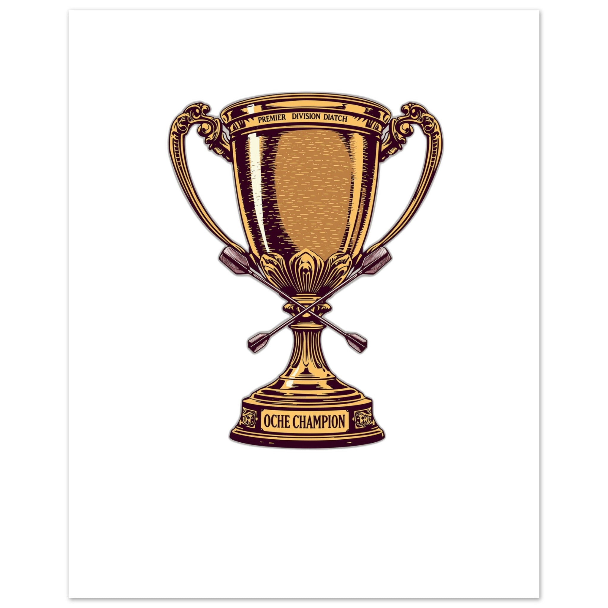 1970s Darts Trophy Pub Culture Art Wall Art UK Art Art Print Art Print — detail view | Wild Thread Co