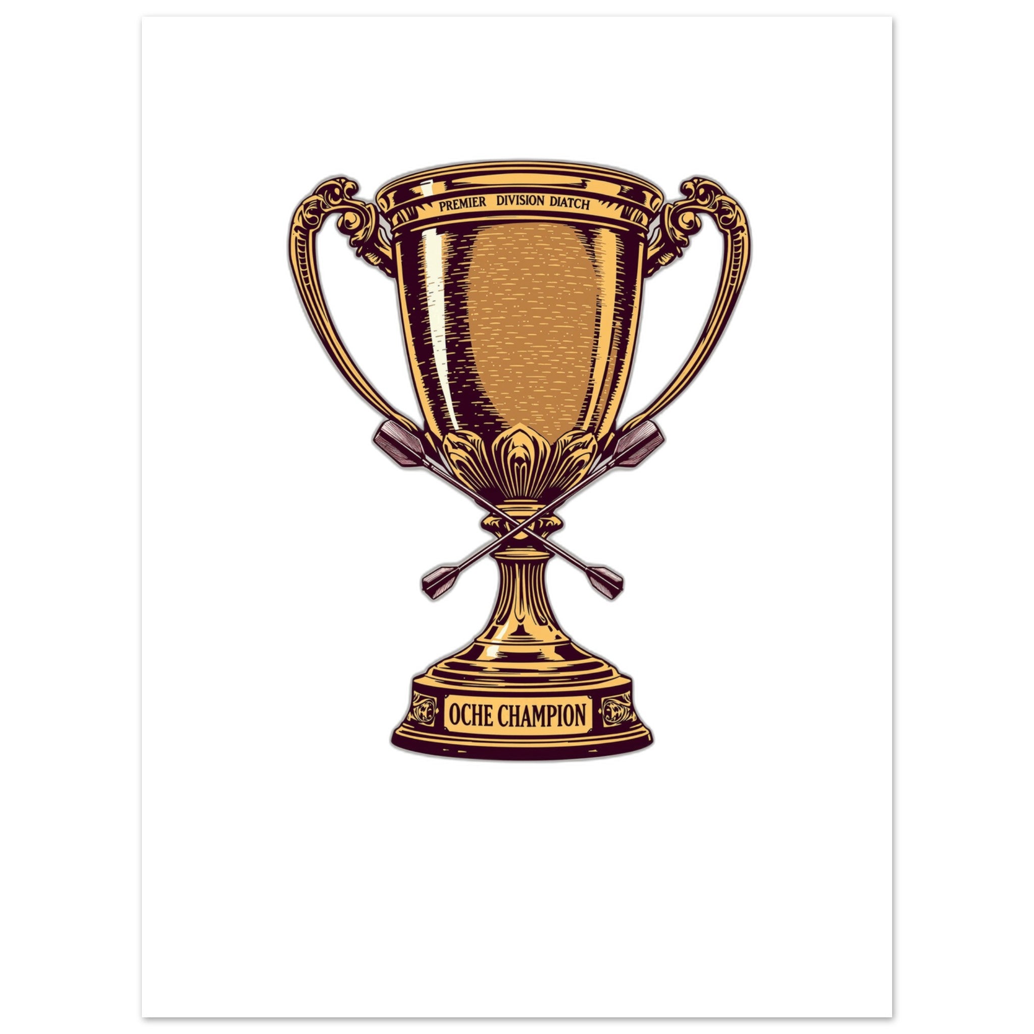 1970s Darts Trophy Pub Culture Art Wall Art UK Art Art Print Art Print — detail view | Wild Thread Co