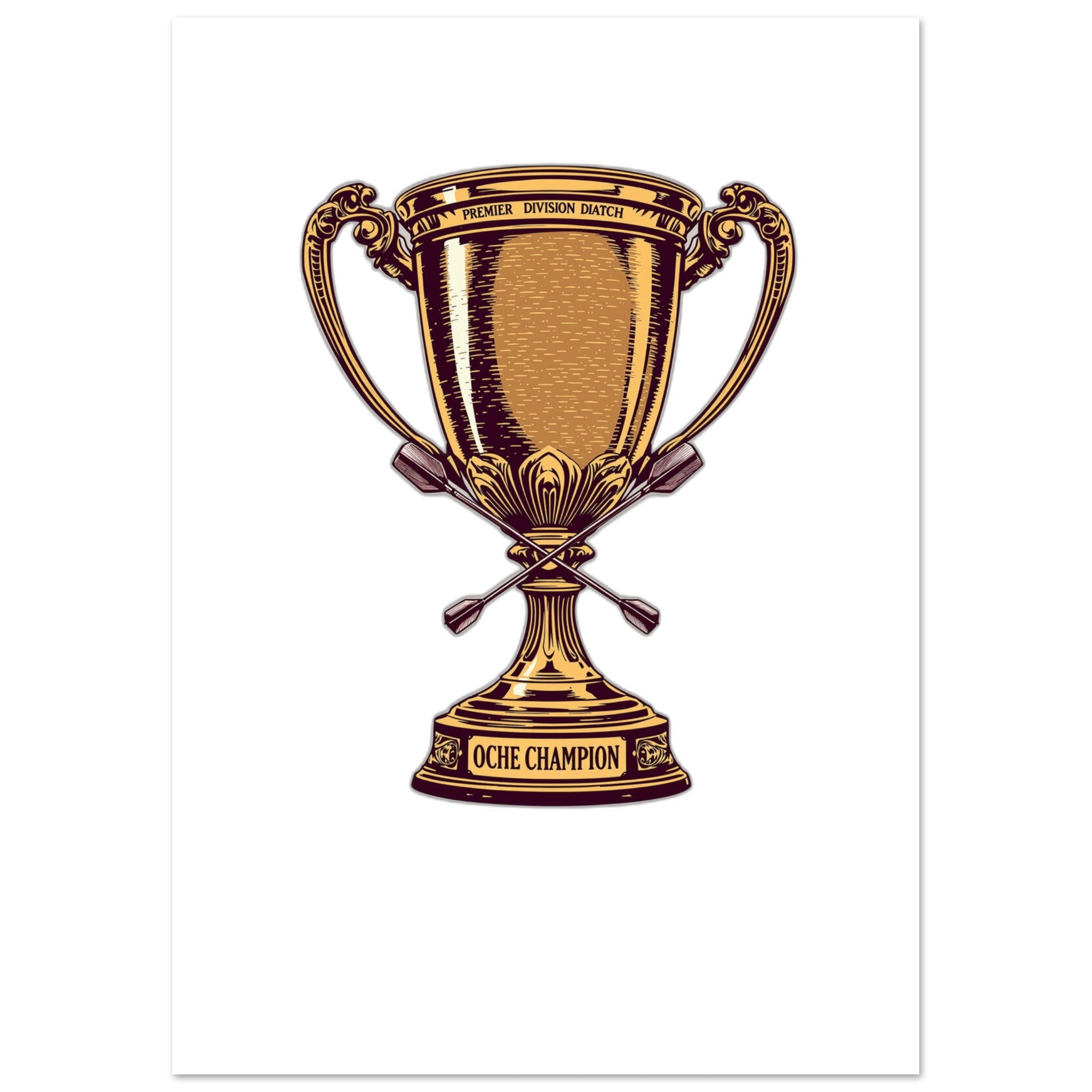1970s Darts Trophy Pub Culture Art Wall Art UK Art Art Print Art Print — detail view | Wild Thread Co