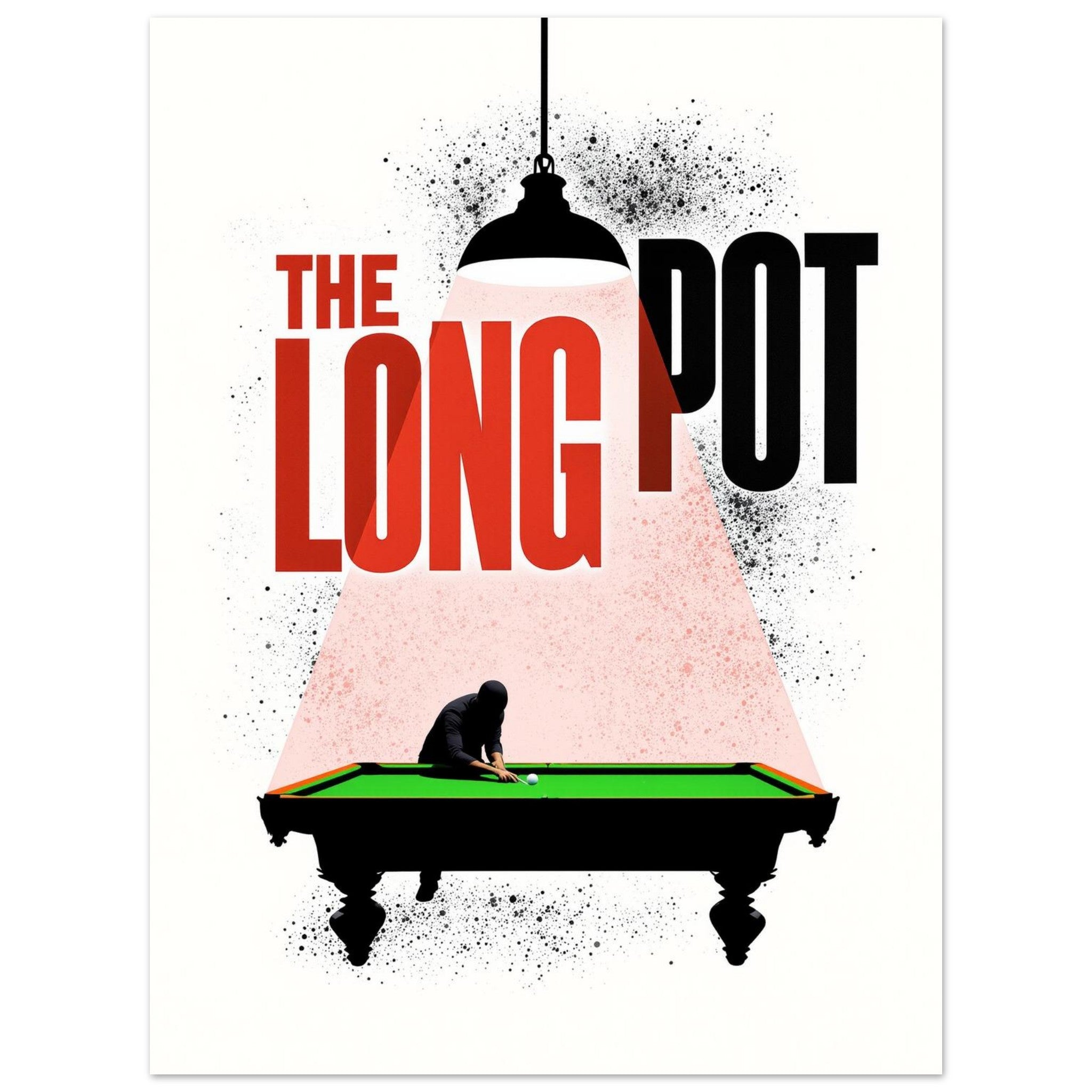 The Long Pot Film Noir Snooker A1 Art Wall Art UK Art Print Art Print — detail view | Wild Thread Co