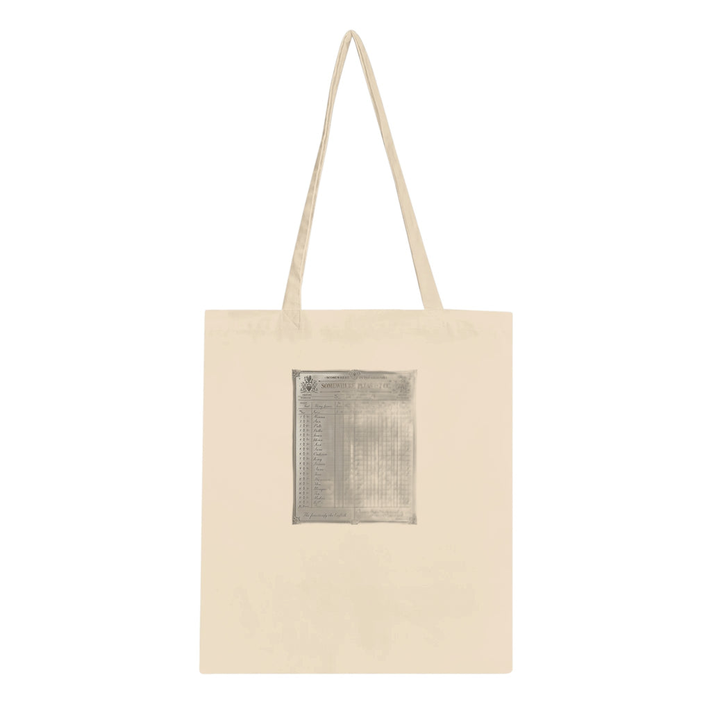 Edwardian Cricket Scorecard Cotton Shopper UK Tote Bag UK Gift Tote Bag — detail view | Wild Thread Co