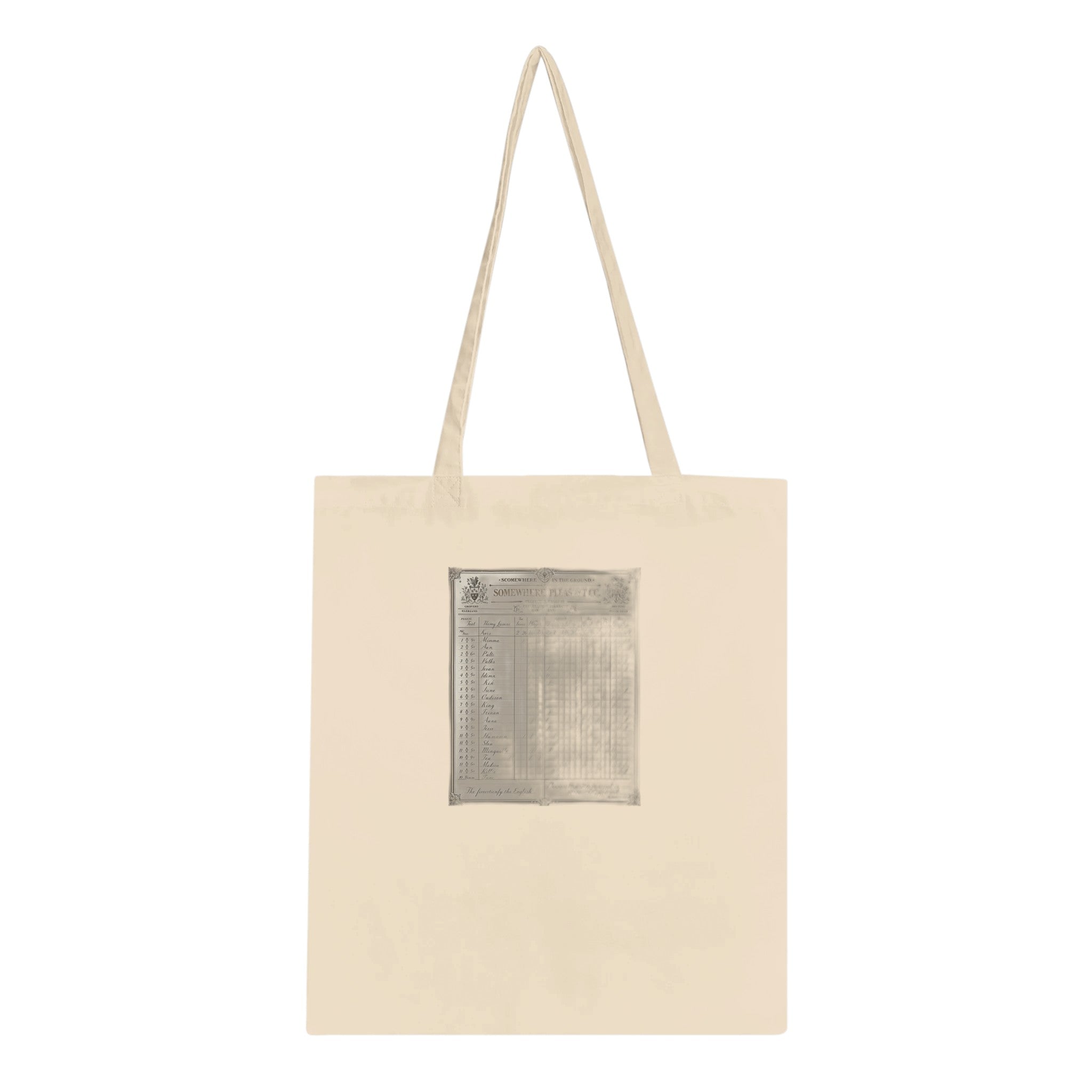 Edwardian Cricket Scorecard Cotton Shopper UK Tote Bag UK Gift Tote Bag — detail view | Wild Thread Co