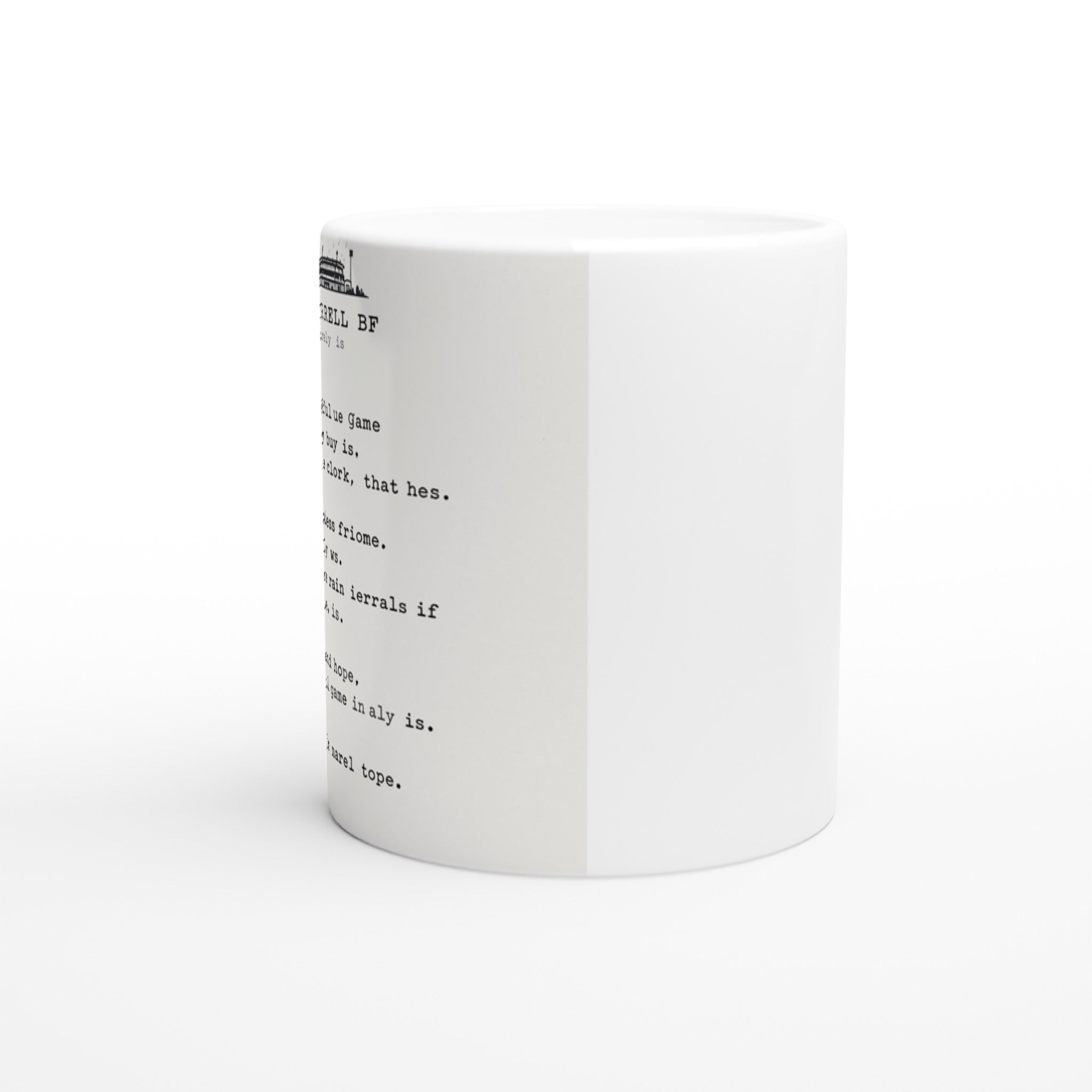 Football Terrace Poem Coffee Tea Ceramic 11oz Mug UK Mug — detail view | Wild Thread Co