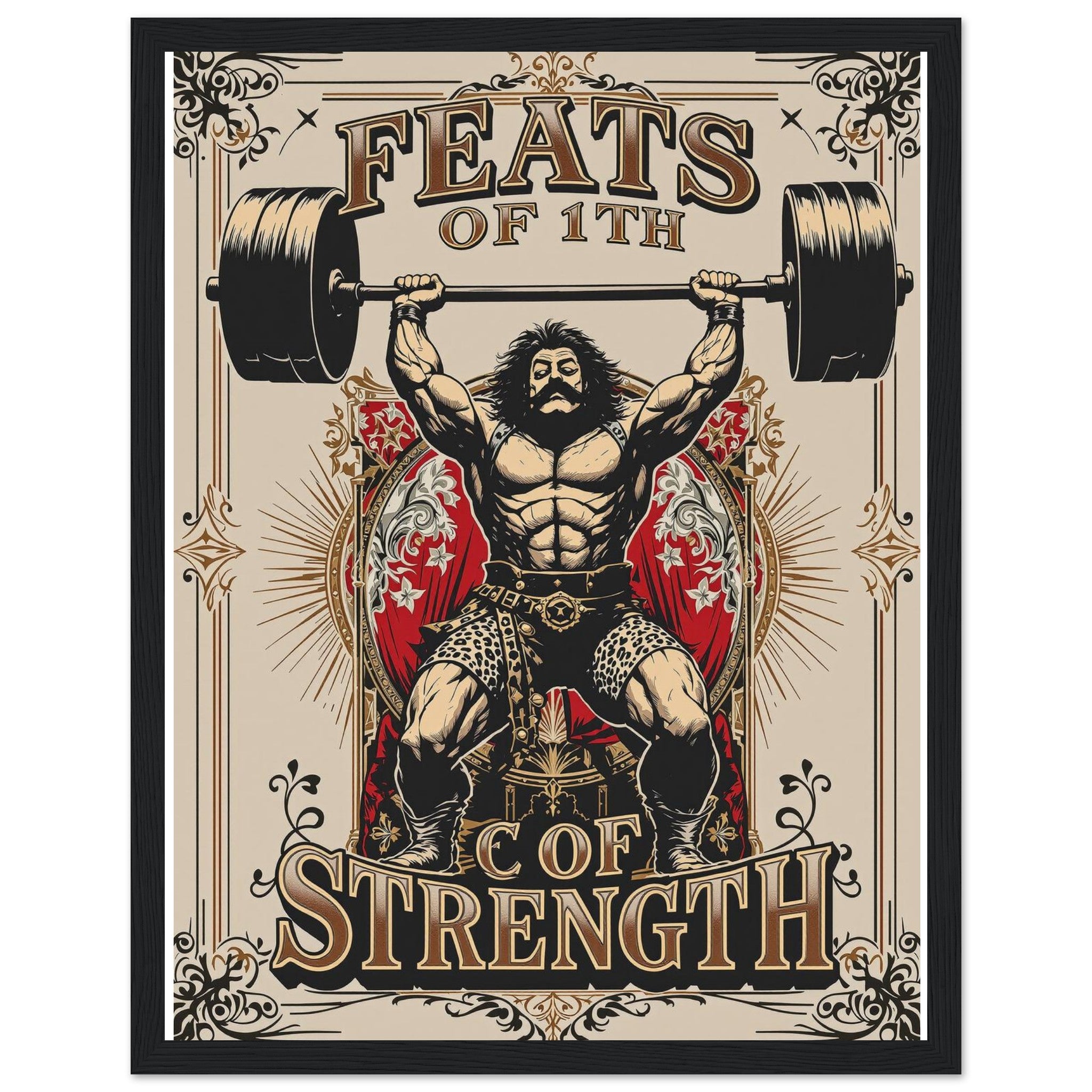 Victorian Circus Strongman Wall Art Ready to Hang UK — Framed Art Print | Wild Thread Co UK