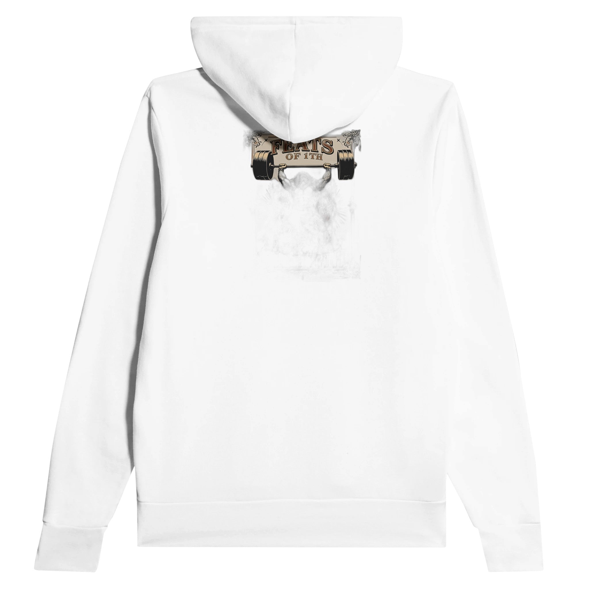 Victorian Circus Strongman Hoodie Pullover Unisex Cotton UK Hoodie — detail view | Wild Thread Co